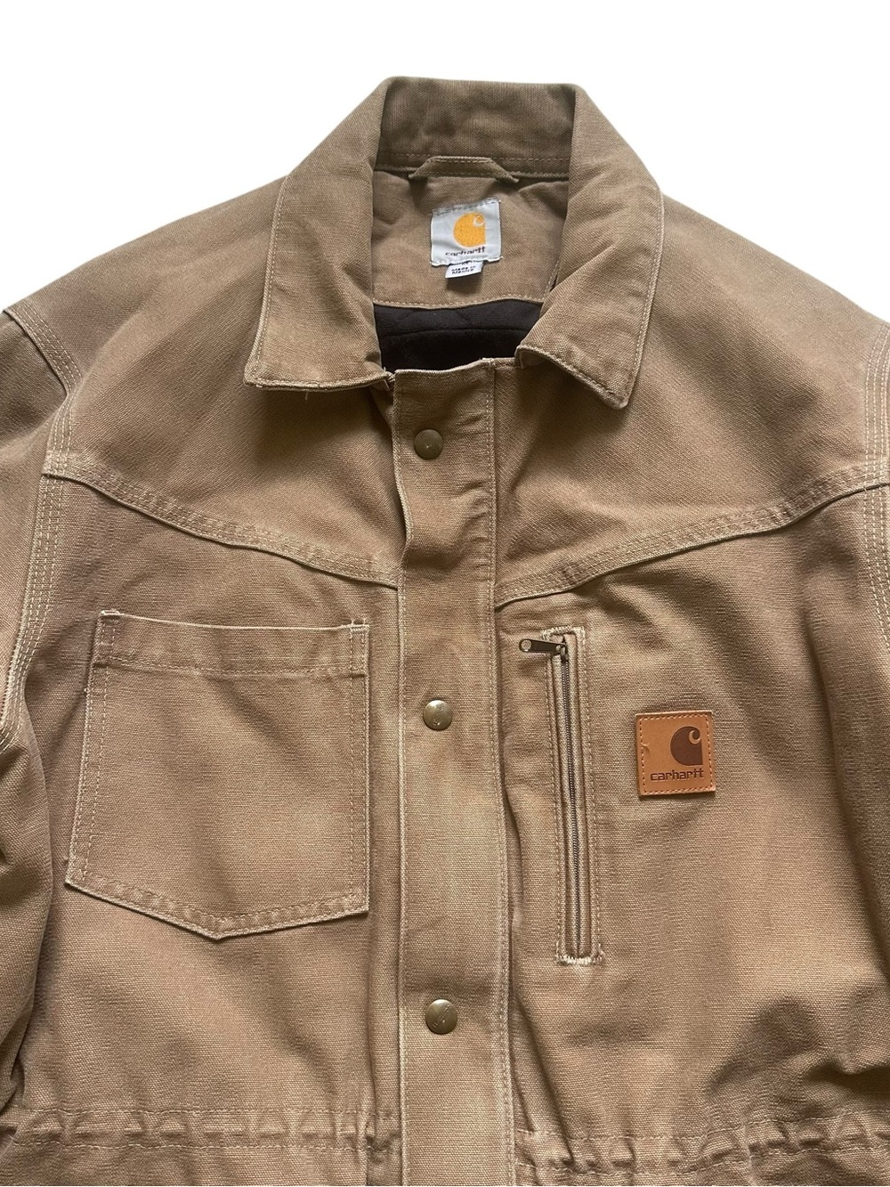 Carhartt Sandstone Rancher Coat Duck Canvas Quilted Lined Workwear 90’s Brown M - Picture 6 of 14